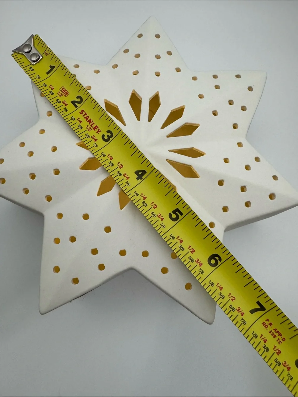 Crate & Barrel Medium LED White Ceramic Snowflake 7in Christmas Decor 684581 NWT
